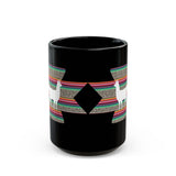 Andean Llama Fiesta Illustration Black Mug