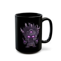 Aztec Shadow Warrior God with Glowing Eyes Black Mug