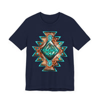 Turquoise Western Aztec Gem Illustration Unisex T-Shirt