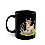 Baby Llama Inca Blossom Crown Black Mug