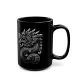 Aztec Serpent Quetzalcoatl Tribal Design Black Mug
