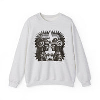 Mirrored Aztec Warriors in Glyph Style Unisex Sweatshirt