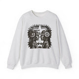 Mirrored Aztec Warriors in Glyph Style Unisex Sweatshirt