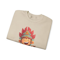 Chibi Maya Warrior and Sacred Monkey Unisex Sweatshirt