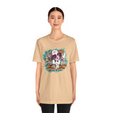 Aztec Floral Cow Skull on Turquoise Pattern Unisex T-Shirt