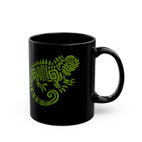 Mayan Aztec Totem Symbol of Iguana Black Mug