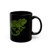 Mayan Aztec Totem Symbol of Iguana Black Mug