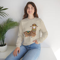 Resting Alpaca In Traditional Ornaments Unisex Sweatshirt