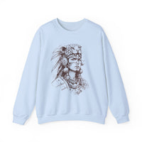 Aztec Warrior Woman Jaguar Spirit Sketch Unisex Sweatshirt