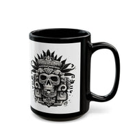 Ah Puch Death God Petroglyph Skull Black Mug