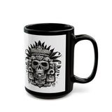 Ah Puch Death God Petroglyph Skull Black Mug
