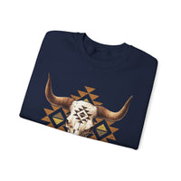 Tribal Bull Skull Earth Symbol Illustration Unisex Sweatshirt