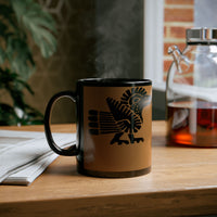 Aztec Bold Bird Illustration Black Mug