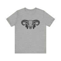 Aztec Western Bull Skull Longhorn Illustration Unisex T-Shirt
