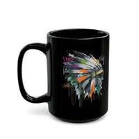 Urban Feather Headdress Graffiti Black Mug