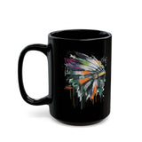 Urban Feather Headdress Graffiti Black Mug