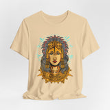 Golden Aztec Warrior Queen Illustration Unisex T-Shirt
