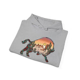 Aztec Buffalo Desert Sunset Silhouette Unisex Hoodie