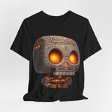 Glow-Eyed Tribal Stone Skull Unisex T-Shirt