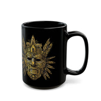 Aztec Golden Feather Headdress Mask Black Mug