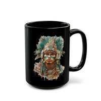 Maya Warrior Watercolor Portrait Black Mug