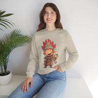 Chibi Maya Warrior and Sacred Monkey Unisex Sweatshirt