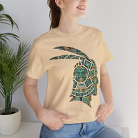 A Turquoise and Gold Mayan Warrior Face Unisex T-Shirt