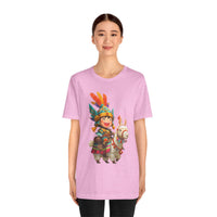 Chibi Inca Warrior Riding Llama Cartoon Unisex T-Shirt