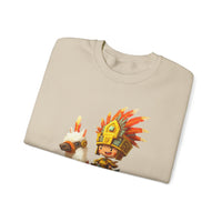 Cute Chibi Inca Warrior and Llama Cartoon Unisex Sweatshirt