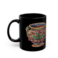 Mesoamerican Ornate Ceremonial Urn Black Mug