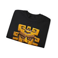 Ancient Andean Warrior Mask Golden Glyph Style Unisex Sweatshirt