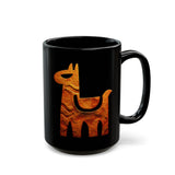 Minimalist Inca Llama Sandstone Petroglyph Black Mug
