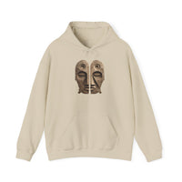 Wooden Andean Duality Totem Faces Tribal Symbol Unisex Hoodie