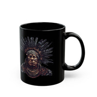 Tribal Feather Headdress Warrior Black Mug