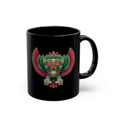 Ancient Pixel Boss Quetzalcoatl Retro Sprite Black Mug