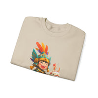 Chibi Inca Warrior Riding Llama Cartoon Unisex Sweatshirt