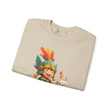 Chibi Inca Warrior Riding Llama Cartoon Unisex Sweatshirt