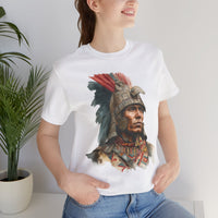 Inca Warrior Watercolor Art and Tribal Pattern Unisex T-Shirt