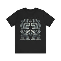 Obsidian Blade Warriors Aztec Glyph Style Unisex T-Shirt