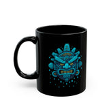 Tlaloc Rain God Tribal Glyph Style Black Mug