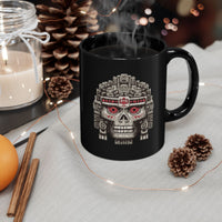 Ancient Pixel Skull Totem Black Mug
