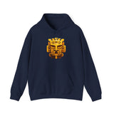 Golden Warrior Mask Andean Glyph Style Unisex Hoodie