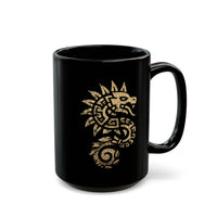 Quetzalcoatl Spiral Serpent Tribal Glyph Black Mug