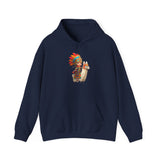 Colorful Chibi Inca Rider and Fluffy Llama Unisex Hoodie