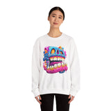Chunky Neon Mayan Skull Graffiti Style Unisex Sweatshirt