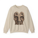 Wooden Andean Duality Totem Faces Tribal Symbol Unisex Sweatshirt