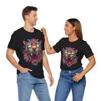Rainbow Jaguar Mask Comic Style Unisex T-Shirt
