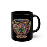 Mesoamerican Ornate Ceremonial Urn Black Mug