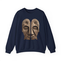 Wooden Andean Duality Totem Faces Tribal Symbol Unisex Sweatshirt