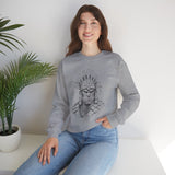 Inca Warrior Hand Drawn Tribal Portrait Unisex Sweatshirt